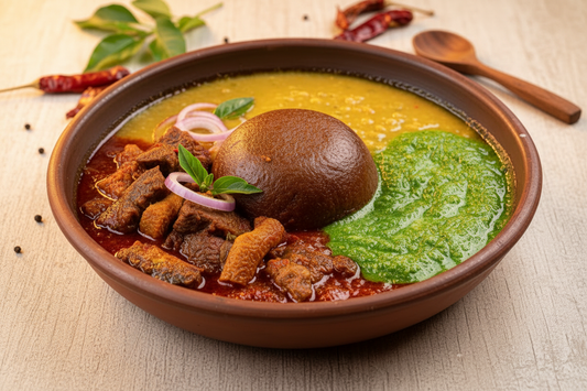 Abula – Amala, Ewedu, Gbegiri and Stew