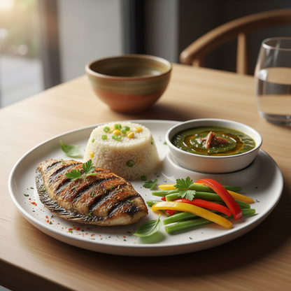 meal good for diabetic patient served on a plate